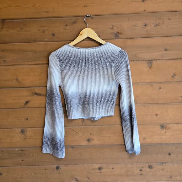 Lulu's Elevated Forecast Taupe Ombre Cropped Flare Sleeve Cardigan NWT XS Boho - Picture 3 of 6